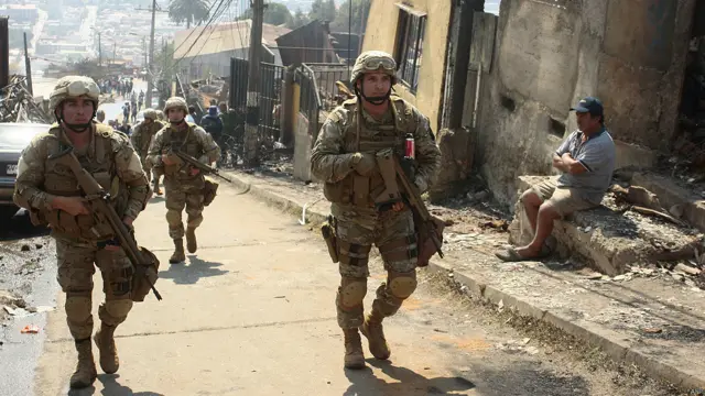 Casas destruidas en Valparaíso, Chile