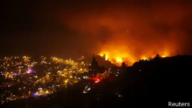 Fuego en Valparaíso