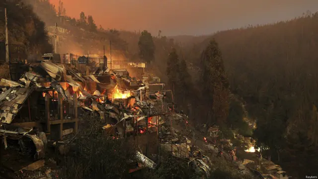 Ladera completamente quemada.