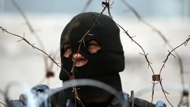 Activista pro ruso en Donetsk 