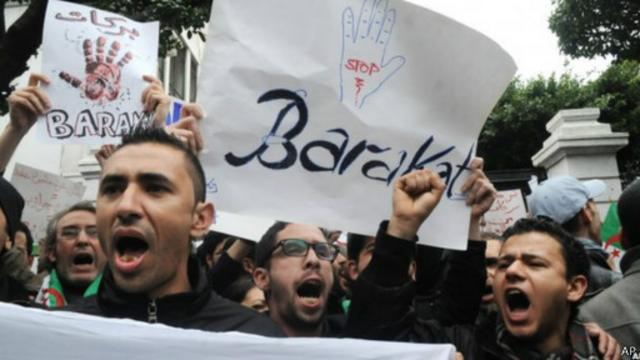 نظمت حركة "بركات" مظاهرات احتجاجا على ترشح بوتفليقة