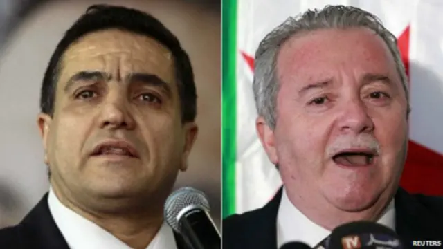 المرشح عبدالعزيز بلعيد إلى اليسار، وفوزي رباعين إلى اليمين 