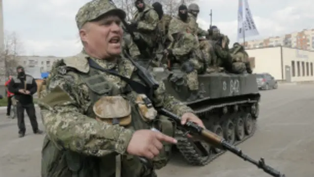 Украина шарқидаги россияпараст жангарилар.