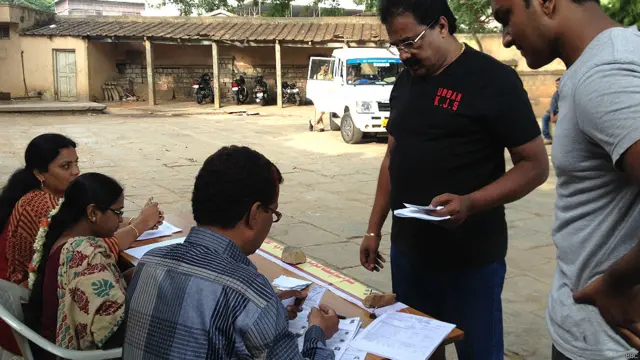 बंगलौर का एक मतदान केंद्र 