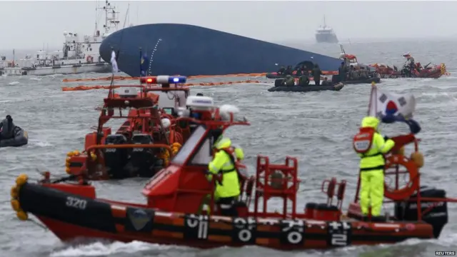 Nam Hàn đang tiếp tục nỗ lực tìm kiếm gần 300 người mất tích sau khi chiếc phà mang tên Sewol bị chìm hôm thứ Tư.