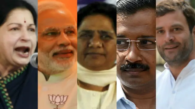 मोदी, केजरीवाल, मायावती, राहुल गांधी, जयललिता