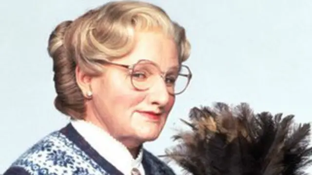 Robin Williams memerankan pengasuh anak dalam film Mrs Doubtfire (1993).