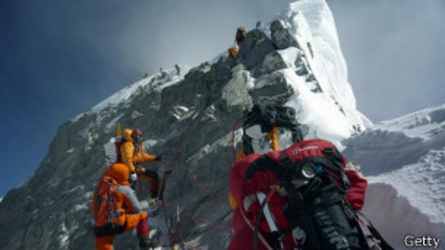 Escaladores en Everest