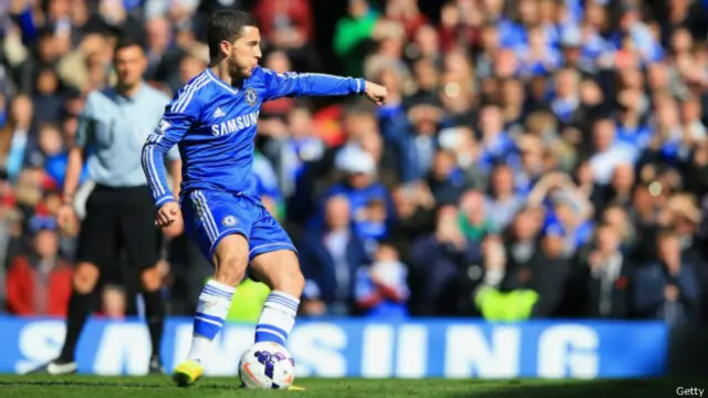 Eden Hazard telah mencetak 14 gol di Liga primer Inggris.