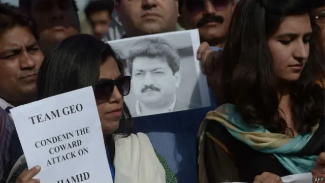 हामिद मीर पर हमले का विरोध