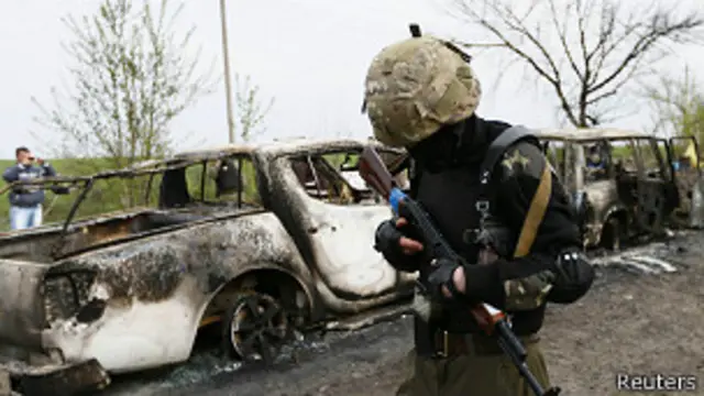 Prorruso en Sloviansk