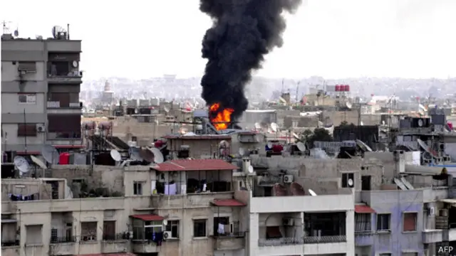 قذائف الهاون سقطت في مناطق محيطة بمجلس الشعب السوري