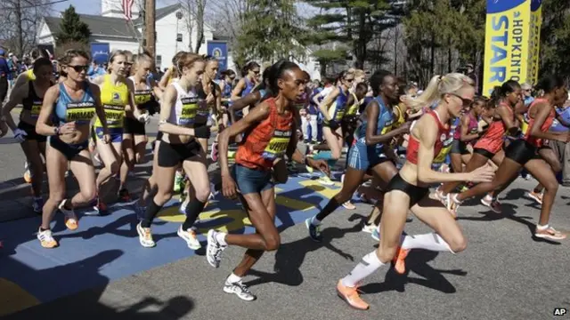 مشاركون في ماراثون بوسطن