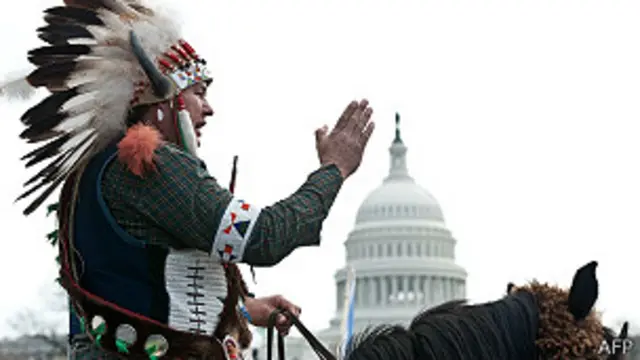 protesta de indígenas y vaqueros en el Capitolio
