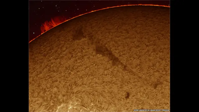 सौर भट्ठियों से निकलने वाली ऊर्जा, ये सूर्य की सतह पर फैल जाती है. जोस मैंटेसा/बारक्रॉफ़्ट