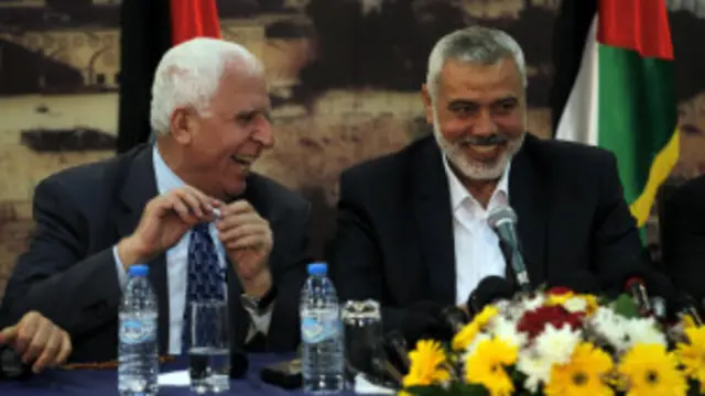 اسماعیل ہنیہ نے کہا کہ یہ عوام کے لیے خوش خبری ہے کہ تقسیم کا دور ختم ہو چکا ہے