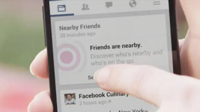 Função Friends Nearby do Facebook