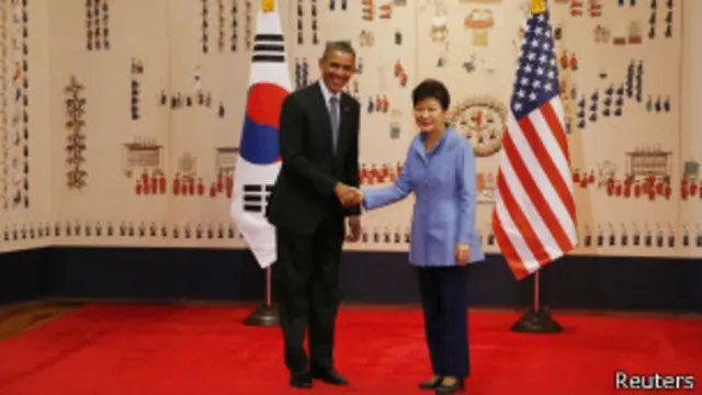 美国总统奥巴马和韩国总统朴瑾惠