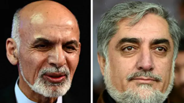 عبد الله عبد الله او اشرف غني احمدزی به په دوهم پړاو کې سره سيالي کوي