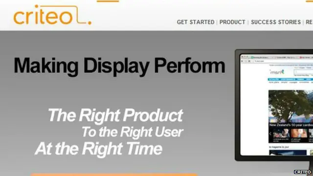 Criteo ofrece publicidad totalmente personalizada.