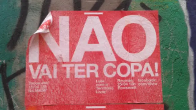 Cartaz sobre protesto em São Paulo. Foto: BBC