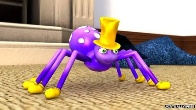 La aplicación Phobia Free primero muestra una araña de fantasía...