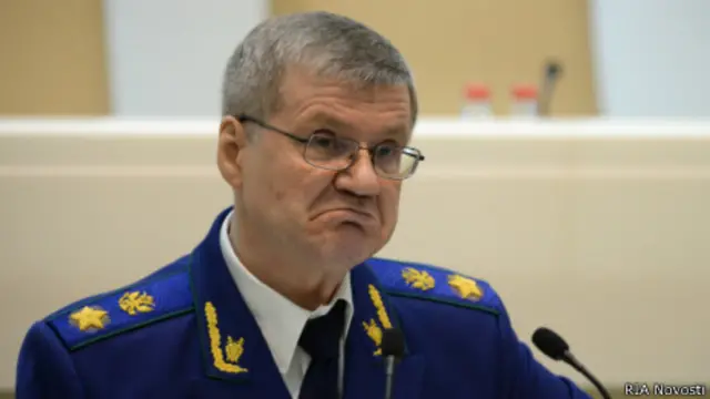 Генеральный прокурор РФ Юрий Чайка выступает в Совете Федерации 29 апреля 2014 г.