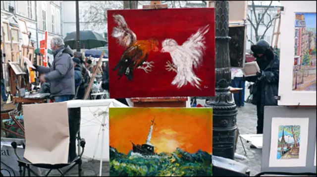 街头艺人是蒙玛特浪漫风景之一