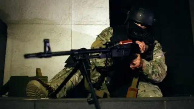 Các lực lượng đặc biệt Ukraine đã tập trận ban đêm tại thủ đô Kiev