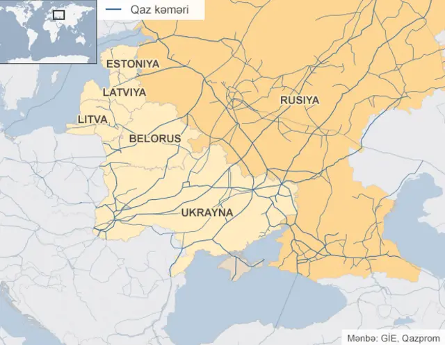 xəritə - şərqi avropa qaz nəqlləri