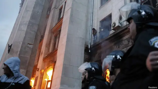 Incêndio em Odessa, na Ucrânia (Reuters)