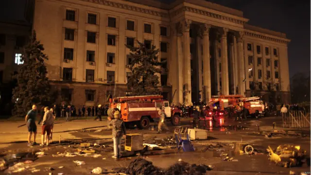 Одеса, пожежа, будинок профспілок