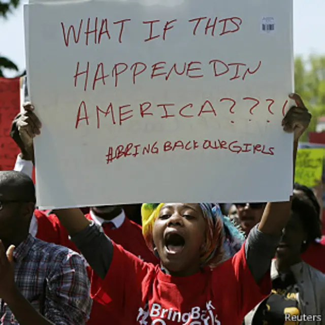 protesta por el secuestro de niñas en Nigeria
