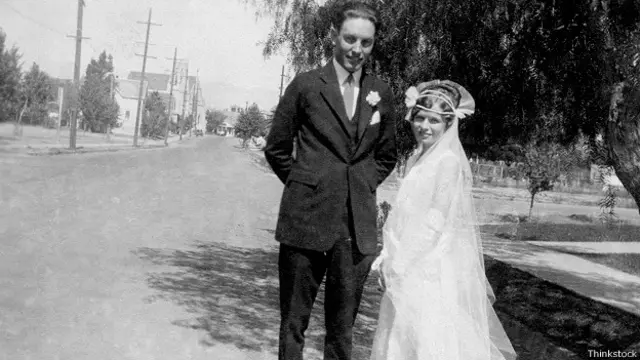 Винтажное фото жениха и невесты