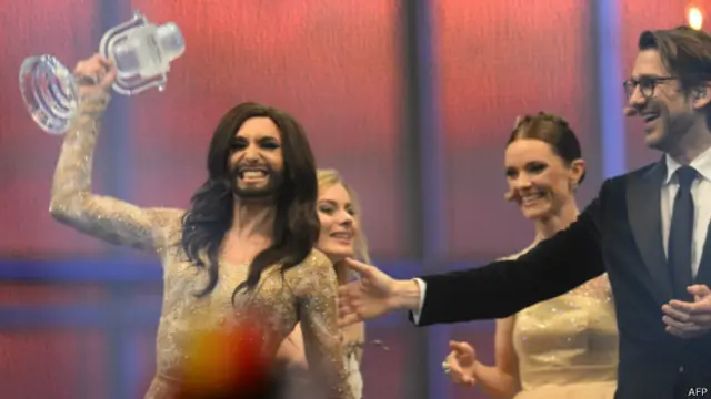 Conchita Wurst, yang mewakili Austria, mengalahkan pesaing terdekat yaitu Belanda.