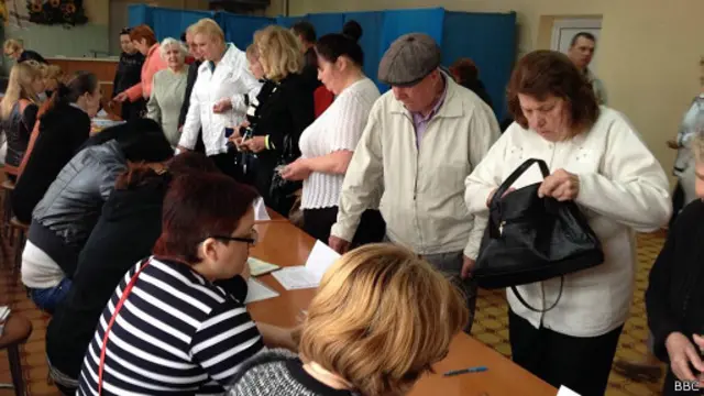 Участок для голосования в Горловке