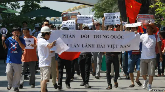 Đây là một trong những lần hiếm hoi một cuộc biểu tình nổ ra ở Đà Nẵng