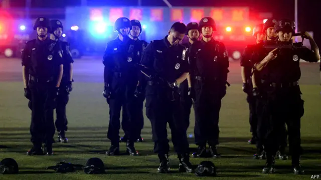 बीजिंग में सुरक्षा दल