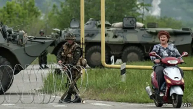 Puesto de control en Luhansk