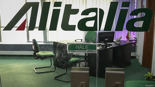 Oficina de Alitalia cerrada en Caracas