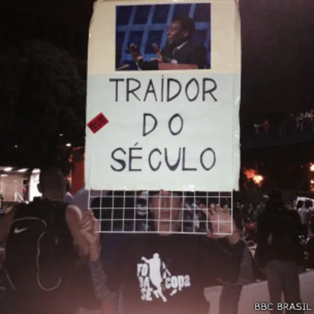 Protesto contra Pelé. Foto: Jefferson Puff