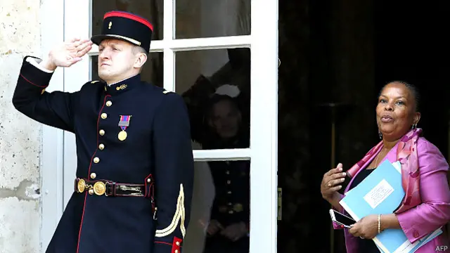 फ्रांस की न्याय मंत्री क्रिश्टियान टूबिरा 