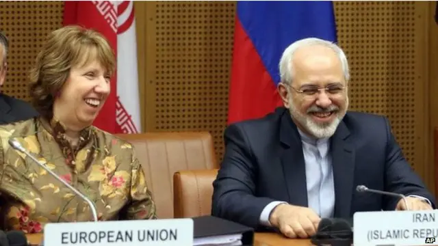 محمد جواد ظريف مع كاثرين أشتون