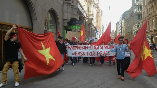 Tại thủ đô Helsinki ở Phần Lan được biết cũng đã diễn ra cuộc biểu tình phản đối Trung Quốc hôm cuối tuần 18/5.