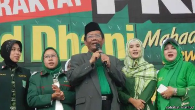 Mahfud MD saat berkampanye bersama PKB dalam pemilu legislatif, April lalu.