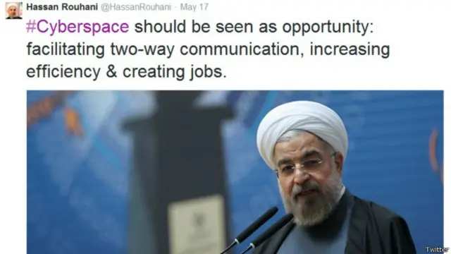 ایرانی صدر، وزیرِ خارجہ اور ایران کے روحانی پیشوا سبھی ٹوئٹر باقاعدگی سے استعمال کرتے ہیں اور اس پر اظہارِ خیال کرتے ہیں