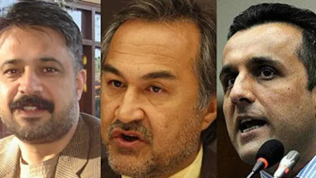 له ښي اړخه، امر الله صالح، داود سلطانزوی او جميل کرزی