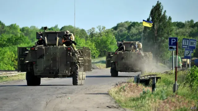 Một trạm gác của quân đội Ukraine