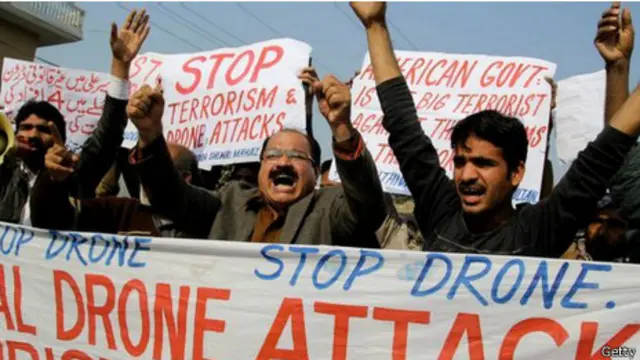 Protesta en contra del uso de drones