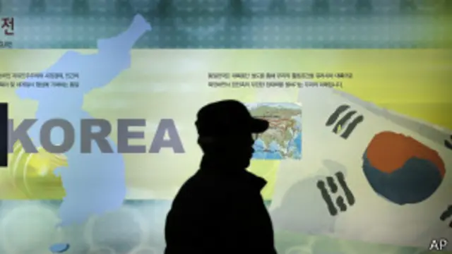 韩国展览显示的朝鲜半岛地图